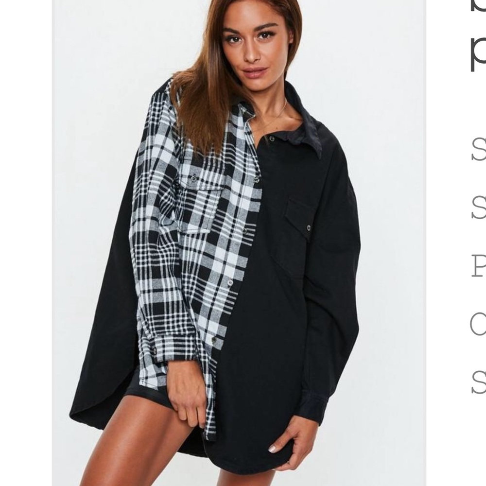 Missguided oversized denim flannel